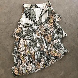 Bl^nk printed asymmetrical tiered skirt size medium